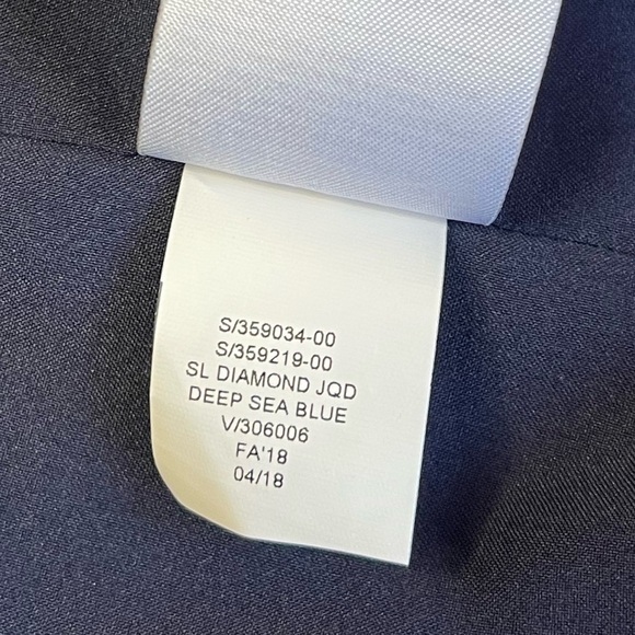 Banana Republic Sleeveless Diamond Jacquard Shift Dress Deep Sea Blue - Size 4 - Picture 8 of 11